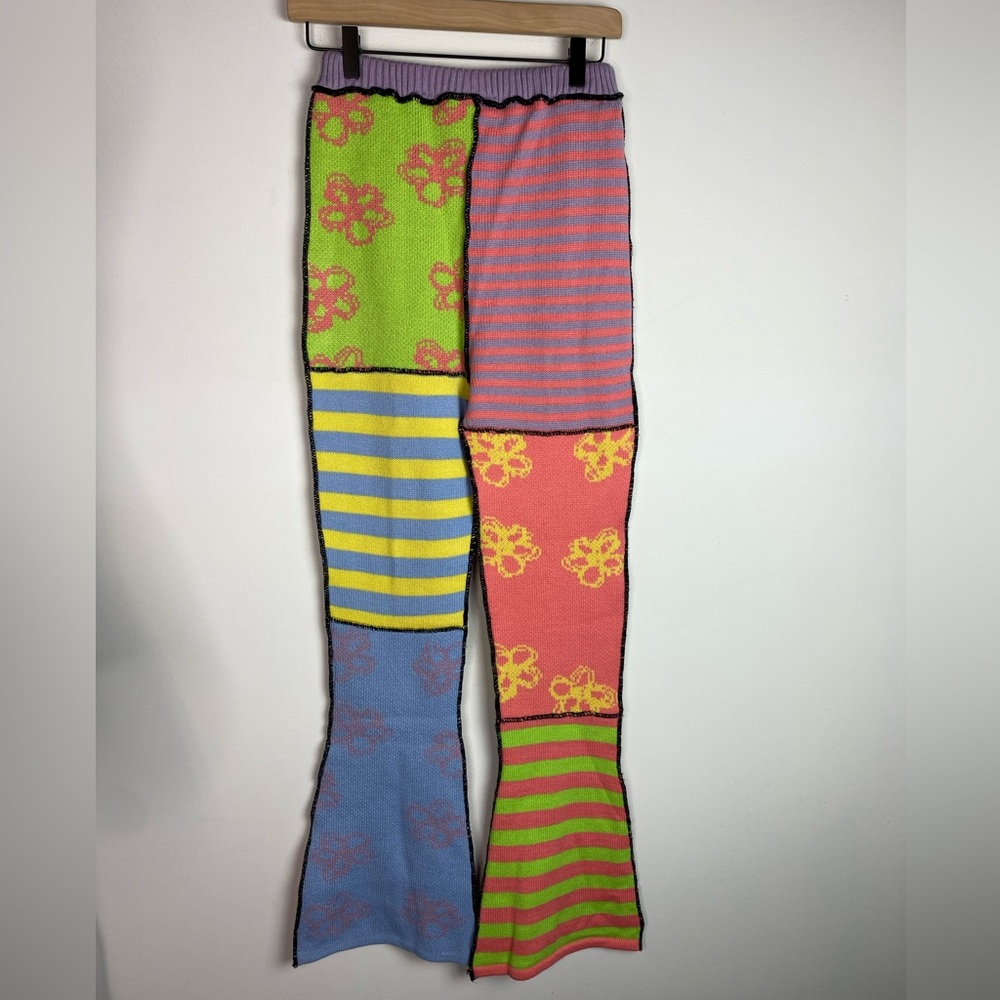 The Ragged Priest Multicolor Patchwork Flare Pants - Picture 3 of 8